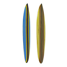 Load image into Gallery viewer, Set of 2 Wooden Striped Surfboard Wall Hangings 39 Inches Long
