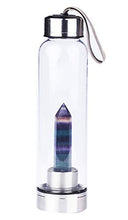 Load image into Gallery viewer, ChezMax Crystal Glass Water Bottle Energy Quartz Gemstone Water Bottle with Changeable Natural Crystal Center for Healing and Wellness
