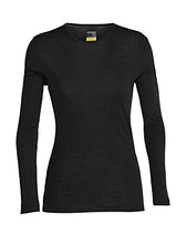 Load image into Gallery viewer, Icebreaker 175 Everyday L/S Crewe Baselayer Top Black Womens Sz M
