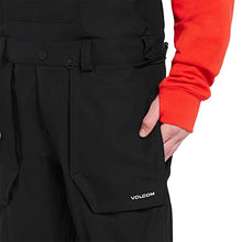 Load image into Gallery viewer, Volcom Men's Roan Bib Overall Snowboard Pant, black, Large
