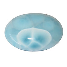 Load image into Gallery viewer, Satin Crystals Larimar Cabochon 1.25" Collectible Oval Gemstone Blue White Peace Sign Stone Zen Boho Natural Healing Rock Rare C17
