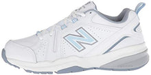 Load image into Gallery viewer, New Balance womens 608 V5 Casual Comfort Cross Trainer, White/Light Blue, 6.5 Wide US
