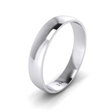 Load image into Gallery viewer, LANDA JEWEL Unisex 14k White Gold 4mm Light Court Shape Comfort Fit Polished Wedding Ring Plain Band (8.5)
