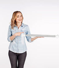Load image into Gallery viewer, Deluxe Stainless Steel Sliding Door Guard Adjustable 23–40 inches w/White Caps - Feel Safe at Home with This Adjustable Home Security Bar 1" Dia. (1)
