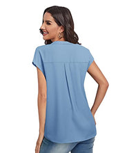 Load image into Gallery viewer, Lotusmile Blouses &amp; Button-Down Shirts, Collared Shirts for Women Short Sleeve Cute Chiffon Summer Button Up Business Top Fashion 2022 Spring Relaxed Fit Classy Formal Professional Dressy Blouse
