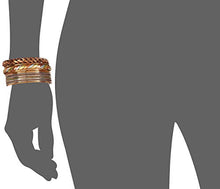 Load image into Gallery viewer, Touchstone Copper magnetic healing bracelet Tibetan style. Hand forged with solid and high gauge pure copper. Set of 3 different designs with 3 metal shades.
