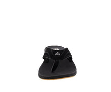 Load image into Gallery viewer, Reef Men's Fanning Flip Flop, BLACK/SILVER, 11 Medium
