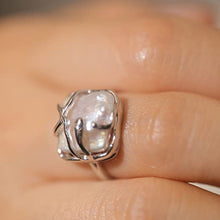 Load image into Gallery viewer, SEEMSAY Silver Baroque Pearl Ring for women 925 Sterling Silver Ring
