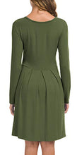 Load image into Gallery viewer, LILBETTER Women's Long Sleeve Simple Loose Casual Dress with Pockets (Olive,Medium)
