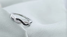 Load image into Gallery viewer, Dazzlingrock Collection 0.15 Carat (Ctw) Sterling Silver Black &amp; White Diamond Ladies Bridal Wedding Stackable Band, Size 4
