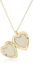 Load image into Gallery viewer, Amazon Collection 14k Gold-Filled Large Satin and Polished Finish Hand Engraved Heart Shaped Locket Necklace, 18"
