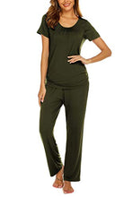 Load image into Gallery viewer, Ekouaer Women's Maternity Sleepwear Nursing Pajamas for Breast Feeding Nursing Pjs Army Green XXL
