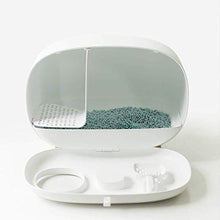 Load image into Gallery viewer, MS Cat Litter Box for Easier Handling of Cat Litter, Enclosed Design, Easy to Clean, Prevent Sand Leakage, Easy Assembly and Large Space, with Cat Litter Scoop (Tiffany Blue)
