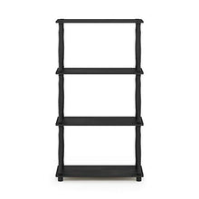 Load image into Gallery viewer, FURINNO Turn-N 4-Tier Multipurpose Shelf Display Rack with Classic Tubes, French Oak Grey/Black
