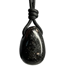 Load image into Gallery viewer, Luck Strings Handmade Chakra Gemstone Crystal Pendant Necklace, Unisex Design for Men &amp; Women, Large Rock Energy Amulet Jewelry Collar for Spiritual Wellness, Gem Accessory Gift, Nuummite Black
