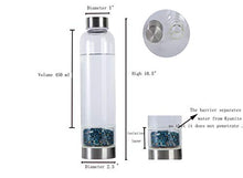 Load image into Gallery viewer, JIC Gem Kyanite Crystal Water Bottle Glass Stainless Steel Gemstone Water Bottles Natural Crystal for Energy and Healing Includes Protective 450ml Travel Elixir Water Bottle
