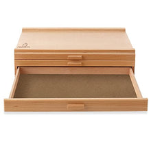 Load image into Gallery viewer, 7 Elements 3 Drawer Beechwood Artist Storage Supply Box for Pastels, Pencils, Pens, Markers, Brushes, Tools
