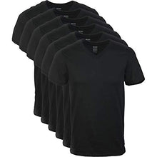 Load image into Gallery viewer, Gildan Men's V-Neck T-Shirts, Multipack, Navy/Charcoal/Red (5-Pack), Medium
