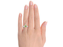 Load image into Gallery viewer, RYLOS Claddagh, Chaddah, Cladder Love, Loyalty Freindship Peridot &amp; Diamond Ring - August Birthstone

