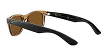 Load image into Gallery viewer, Ray-Ban unisex adult Rb2132 New Wayfarer Polarized Sunglasses, Gold Frame/Brown B-15XLT Lens, 55 mm US

