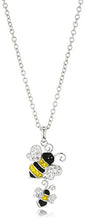 Load image into Gallery viewer, Silver-Plated You &amp; Me Crystal Bumblebees Pendant Necklace, 18"
