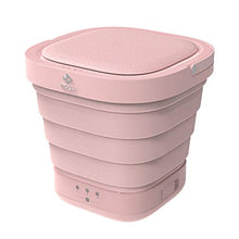Load image into Gallery viewer, Portable Mini Folding Clothes Washing Machine, Bucket Automatic Home Travel Self-driving Tour Underwear Foldable Washer and Dryer,Pink
