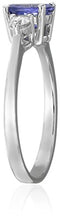 Load image into Gallery viewer, 14k White Gold AAA Tanzanite And Diamond 3-stone Engagement Ring (1/5cttw, H-I Color, SI2 Clarity), Size 7
