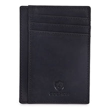 Load image into Gallery viewer, Slim Minimalist Wallet Front Pocket RFID Blocking Real Leather credit card holder for Men &amp; Women (MOSS CRAZY HORSE)
