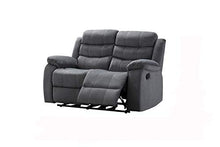 Load image into Gallery viewer, Kingway Modern Fabric 3pcs Reclining Set for Living Rooms Upholstered Manual Motion Couches Sofas, 3+2 SEAT, Gray
