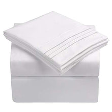 Load image into Gallery viewer, HooSeen 4-Pieces Bed Sheets Set 1800 Series Microfiber-Wrinkle &amp; Fade Resistant, Deep Pocket, Hypoallergenic Bedding Set, Pillow Case (White, King)
