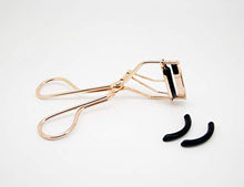 Load image into Gallery viewer, EMILYSTORES Professional Makeup Tool For Eyelashes With 2 Replacement Silicone Refill Pads Pinch Pain FREE Metal Eyelash Curler 1PC, Golden Color
