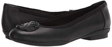 Load image into Gallery viewer, Clarks womens Sara Willow Ballet Flat, Black Leather, 7.5 US
