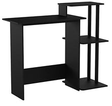 Load image into Gallery viewer, FURINNO Efficient Home Laptop Notebook Computer Desk, Square Side Shelves, Espresso/Black

