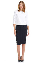 Load image into Gallery viewer, ESTEEZ Denim Pencil Skirt for Women Jean Knee Length Beverly Hills Black 8
