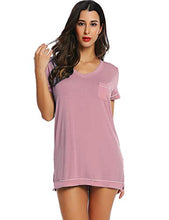 Load image into Gallery viewer, Cherrydew Women Short Nightgown/Nightshirt Sleeping Pajama Night Shirts/Dress/Gowns(Dusty Rose,Small)
