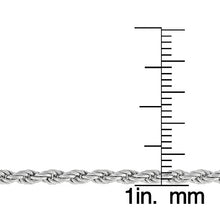 Load image into Gallery viewer, Authentic Solid Sterling Silver Rope Diamond-Cut Braided Twist Link .925 Rhodium Necklace Chains 1.5MM - 5.5MM, 16" - 30", Made In Italy, Men &amp; Women, Next Level Jewelry
