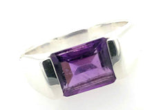 Load image into Gallery viewer, Genuine 2ct Purple Amethyst 925 Solid Sterling Silver Men's Ring Size 6, 6.75, 7, 7.75, 8, 9.75, 10, 10.75, 11, 11.75, 12
