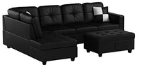 Load image into Gallery viewer, Beverly Fine Funiture Sectional Sofa Set, 91A Black
