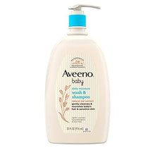 Load image into Gallery viewer, Aveeno Baby Daily Moisture Gentle Bath Wash &amp; Shampoo with Natural Oat Extract, Hypoallergenic, Tear-Free &amp; Paraben-Free Formula for Sensitive Hair &amp; Skin, Lightly Scented, 33 fl. oz
