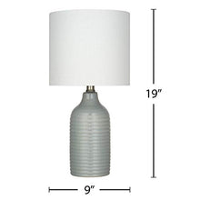 Load image into Gallery viewer, Amazon Brand – Stone &amp; Beam Glazed Ceramic Table Lamp, 18"H, Gray
