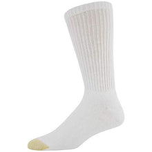 Load image into Gallery viewer, Gold Toe Men's Harrington Crew, 6 Pairs, White, Shoe Size: 6-12.5
