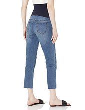 Load image into Gallery viewer, Motherhood Maternity Women's Indigo Blue Secret Fit Belly Crop Denim Jean, Avalanche Medium Wash, Large
