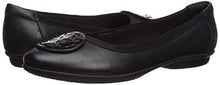 Load image into Gallery viewer, Clarks Women's Gracelin Lola Ballet Flat, Black Leather/Synthetic Combo, 9 Medium US
