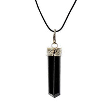 Load image into Gallery viewer, Raw Black Tourmaline Crystal Healing Pendant Necklace –Protection Negative Energy Cleanser Natural Stress Aid Soothe Mind Emotions - Authentic Stone on Silver Plated 18" Chain Chakra Healing Charm
