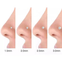 Load image into Gallery viewer, 8pcs 20G Hypoallergenic Nose Screw Studs Round Diamond Surgical Steel Nose Rings Piercing Set
