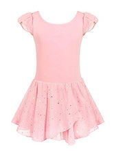 Load image into Gallery viewer, Arshiner Girls Ruffle Sleeve Ballet Dance Dress Tutu Skirted Leotard, 8-9 Years, Ballet Pink

