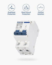 Load image into Gallery viewer, DC Miniature Circuit Breaker, 2 Pole 1000V 63 Amp Isolator for Solar PV System, Thermal Magnetic Trip, DIN Rail Mount, Chtaixi DC Disconnect Switch C63
