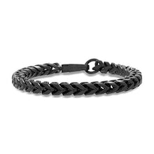 Load image into Gallery viewer, Steve Madden 8 inch Gunmetal Stainless Steel Twisted Curb Chain Bracelet For Men ( Black ) (SMBS75481GU), One Size
