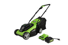Load image into Gallery viewer, Greenworks 24V 13-Inch Cordless (2-In-1) Push Lawn Mower, 4.0Ah USB Battery (USB Hub) and Charger Included MO24B410

