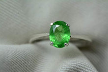 Load image into Gallery viewer, Tsavorite Ring, Tsavorite Green Garnet Solitaire 1.34 Carat Appraised At 1,150.00 Sterling Silver, January Birthstone, Real Genuine Natural
